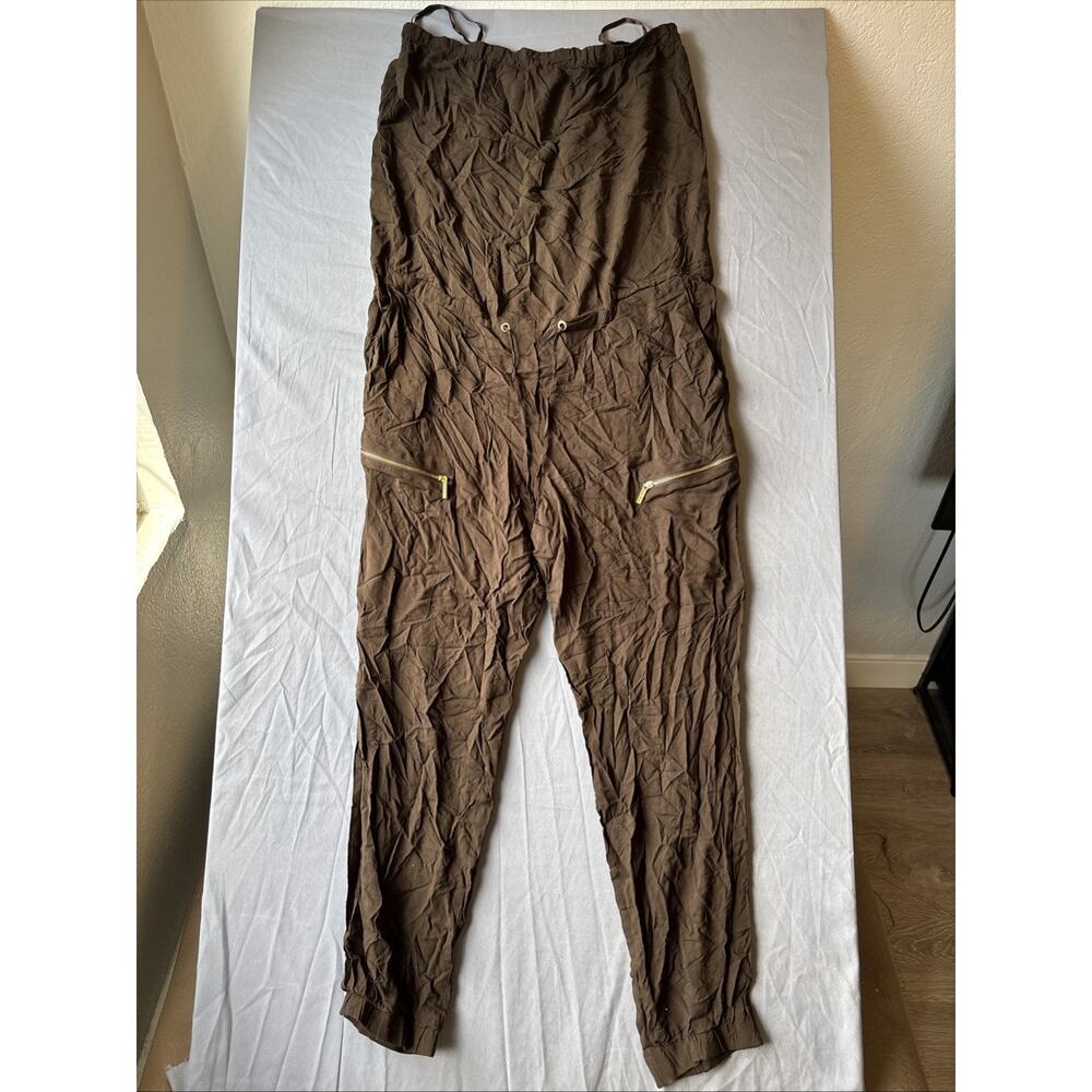 Michael Kors - Brown Strapless One Piece Jumpsuit With Drawstring Waist - Size M